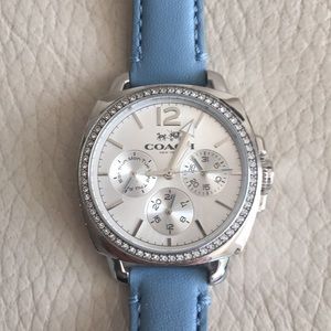 Coach Blue Swarovski studded dial watch